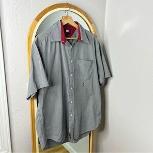Tommy Hilfiger men’s vintage black and white gingham short sleeve button up